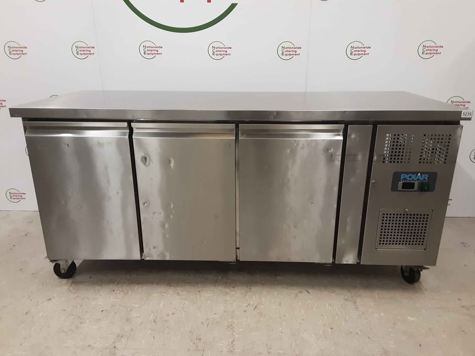 Polar Three Door Flat Counter Fridge, 180cm, Model-G597 (NCE5235)