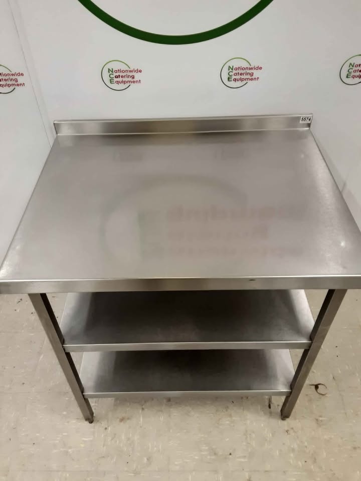 Stainless Steel Table with Two Lower Shelves 90x70cm (NCE5574)