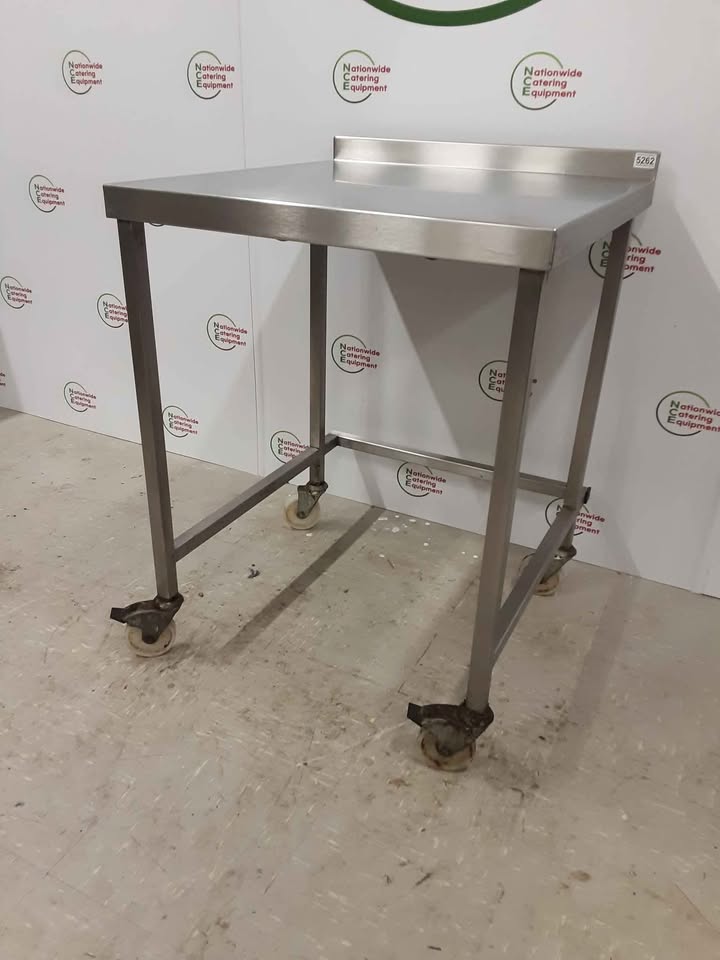 Stainless Steel Table On Wheels, With Appliance Space Beneath 70x75cm (NCE5262)