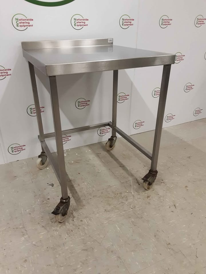 Stainless Steel Table On Wheels, With Appliance Space Beneath 70x75cm (NCE5262)