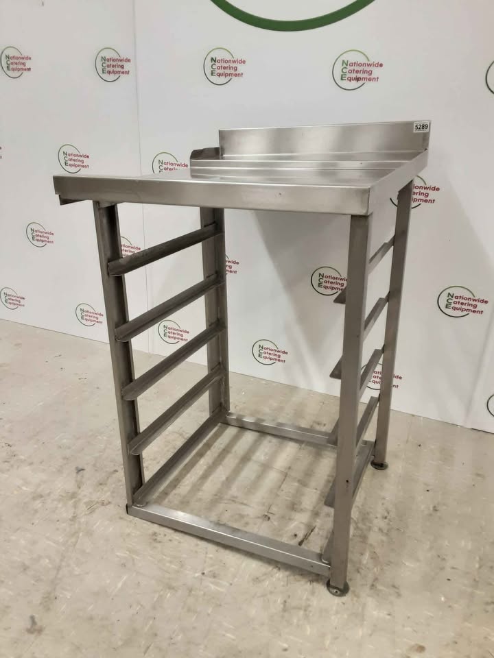 Stainless Steel Pass-Through Dishwasher Exit Table With Racking (NCE5289)