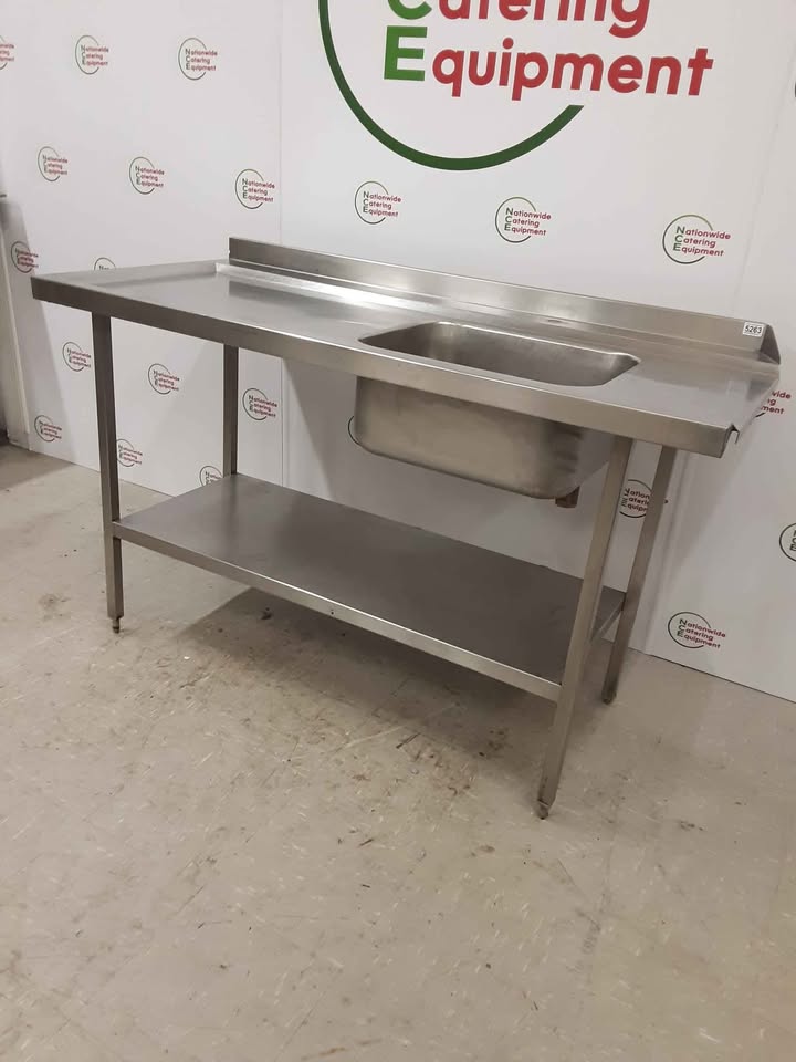 Stainless Steel Single Dishwasher Entry Sink, 150cm (NCE5263)