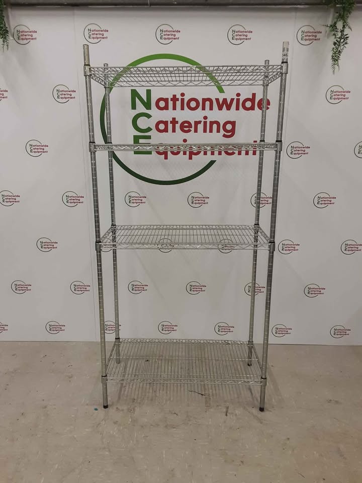 Wire Shelving Unit, Four Tier, 91x45cm (NCE5462)