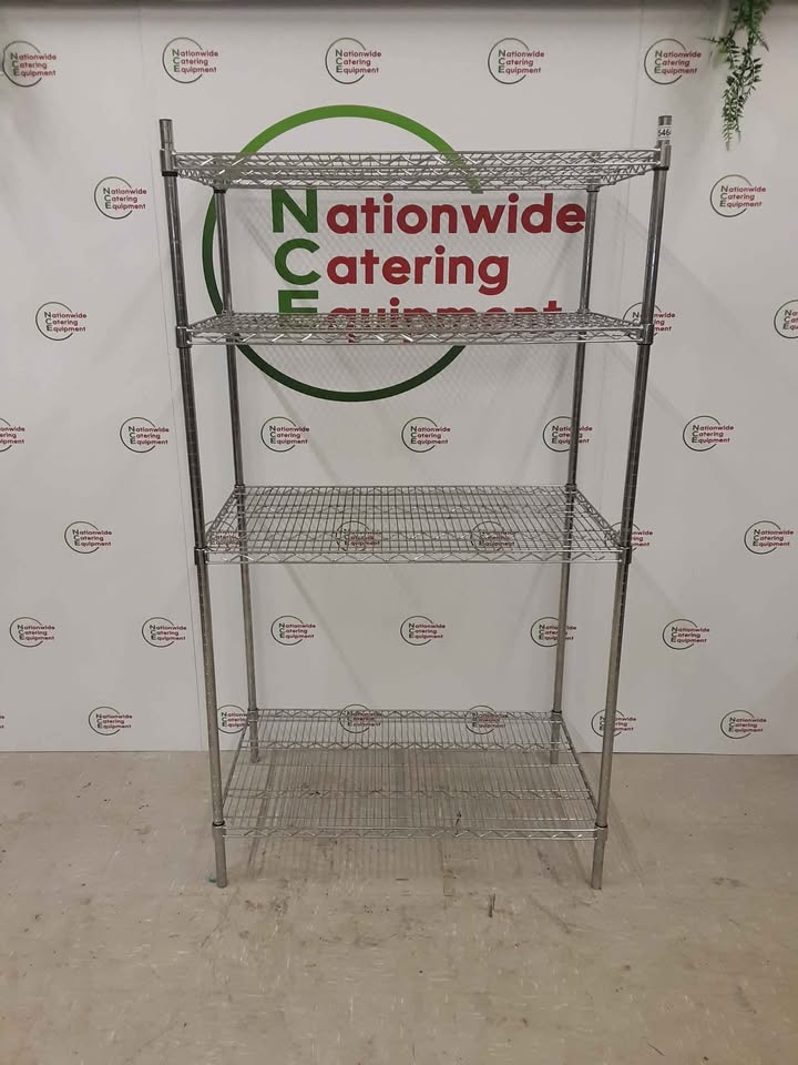 Wire Shelving Unit, Four Tier, 100x60cm (NCE5464)