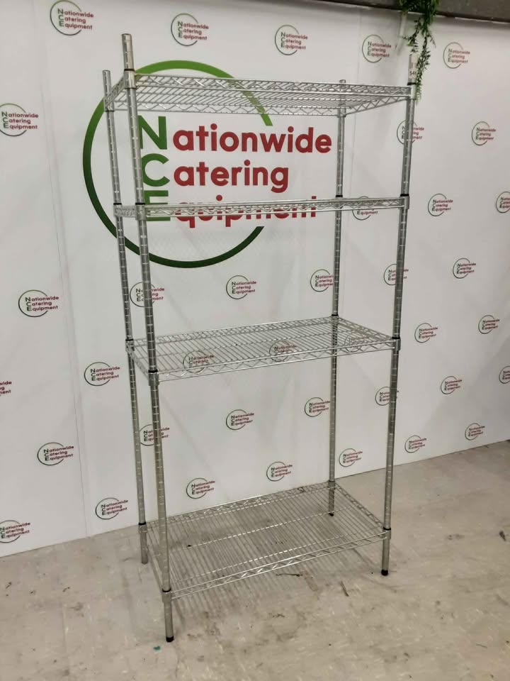 Wire Shelving Unit, Four Tier, 91x45cm (NCE5462)