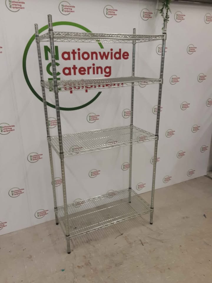 Wire Shelving Unit, Four Tier, 91x45cm (NCE5463)