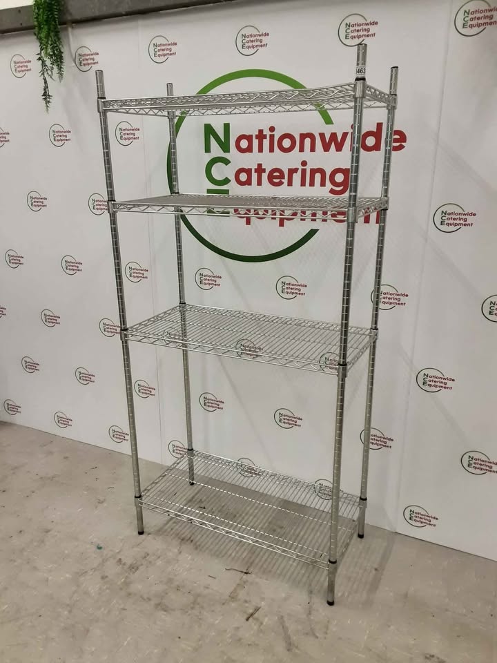 Wire Shelving Unit, Four Tier, 91x45cm (NCE5463)