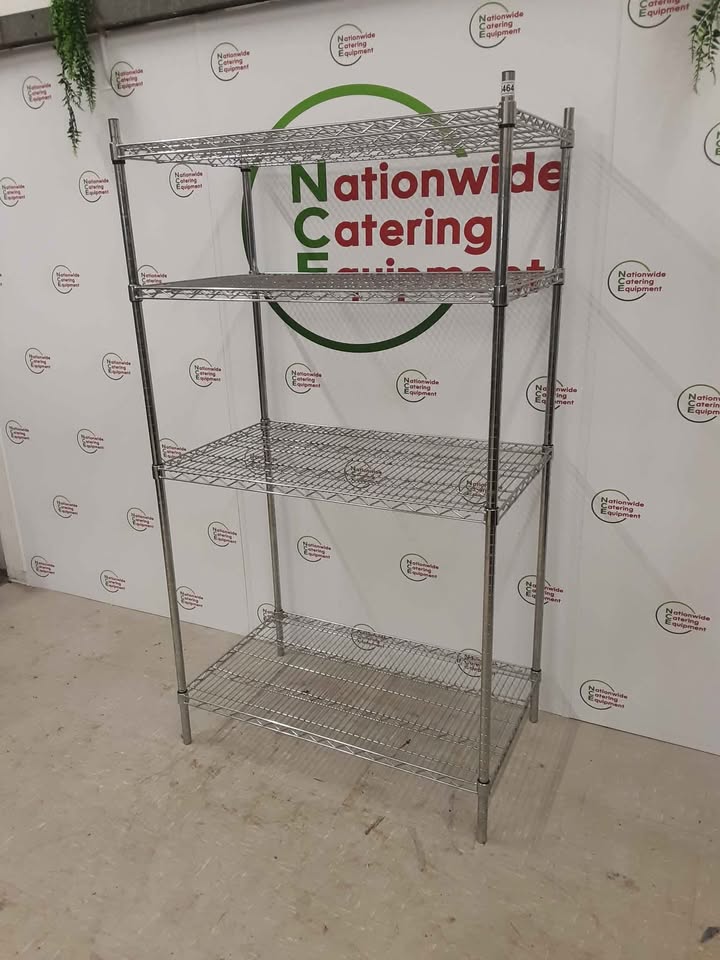 Wire Shelving Unit, Four Tier, 100x60cm (NCE5464)