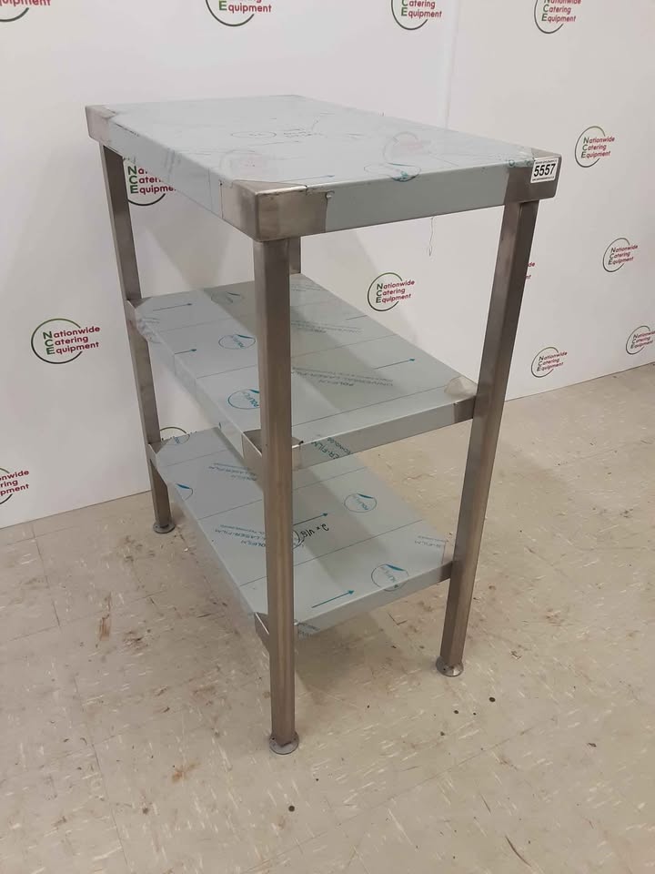 New/Un-Used Stainless Steel Table With Two Lower Shelves 40x70cm (NCE5557)
