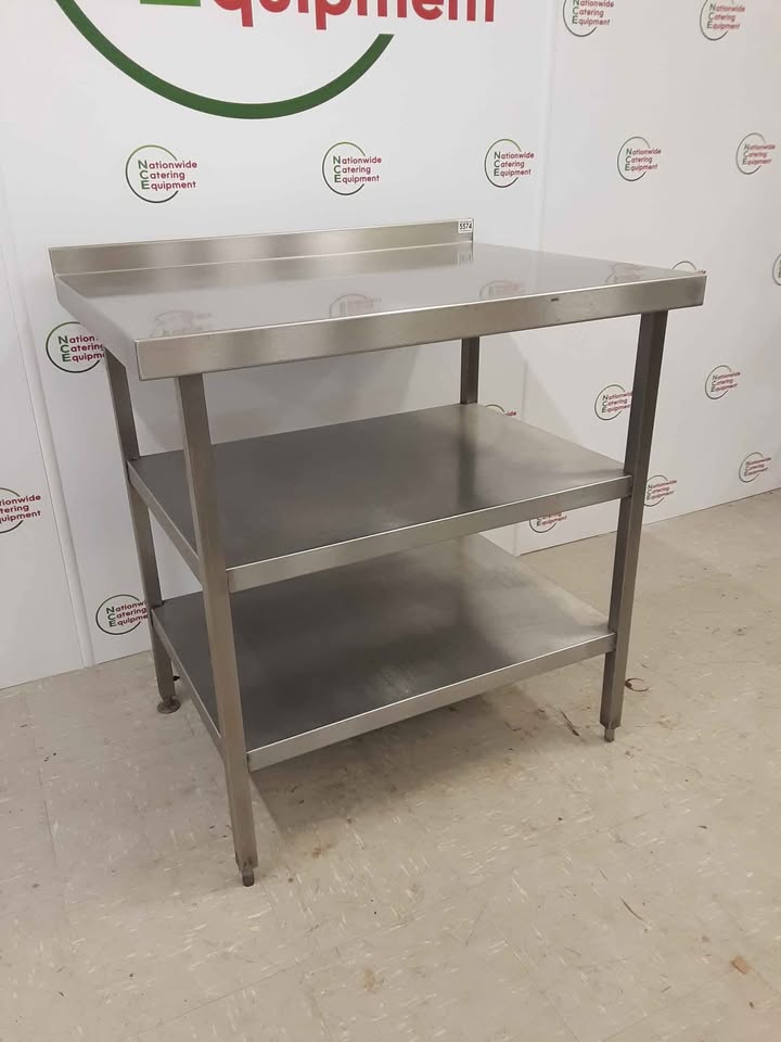 Stainless Steel Table with Two Lower Shelves 90x70cm (NCE5574)