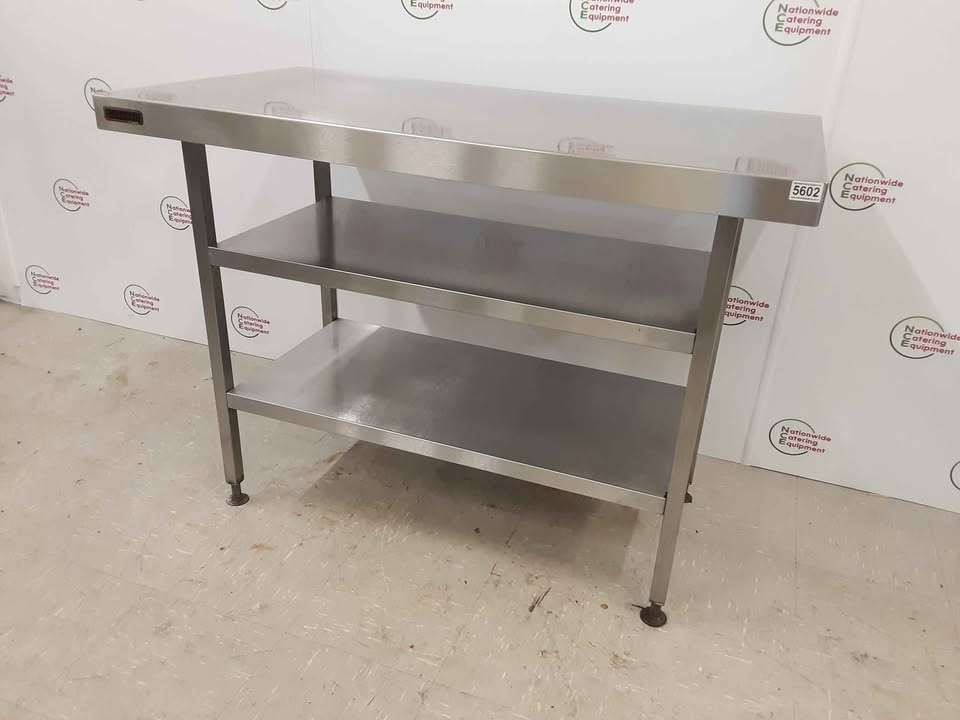 Stainless Steel Table With Two Lower Shelves 120x65cm (NCE5602)