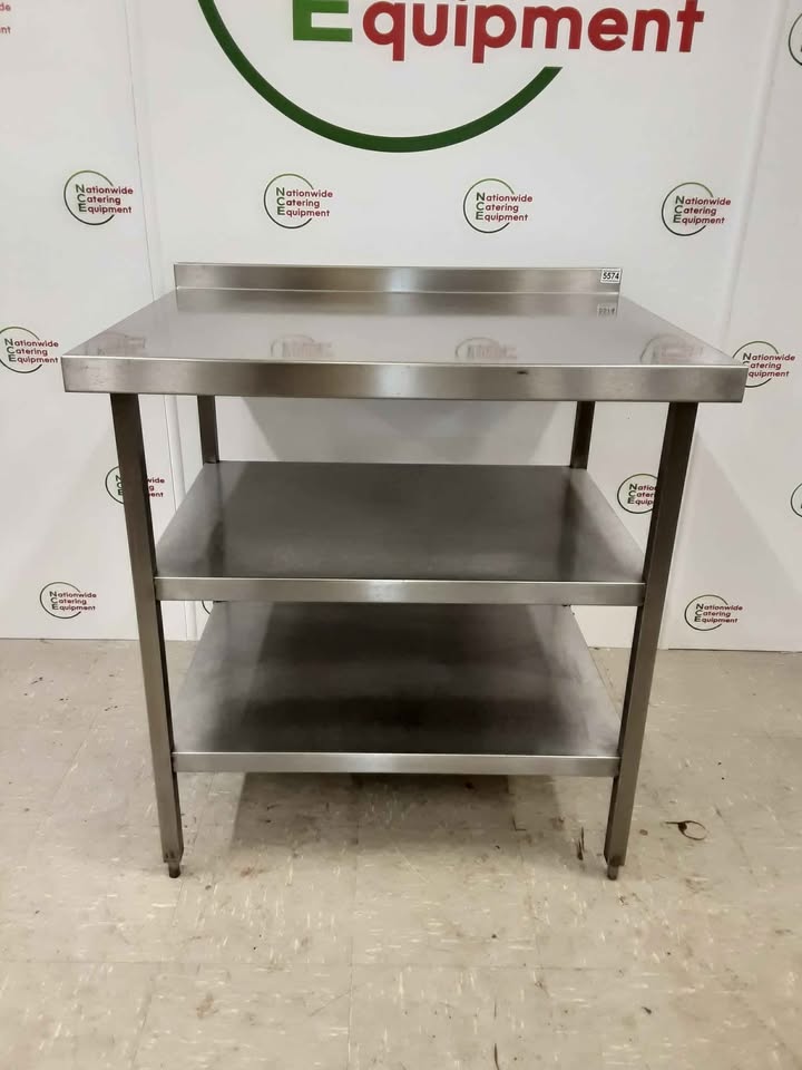 Stainless Steel Table with Two Lower Shelves 90x70cm (NCE5574)
