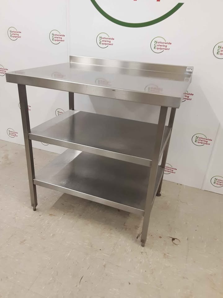 Stainless Steel Table with Two Lower Shelves 90x70cm (NCE5574)