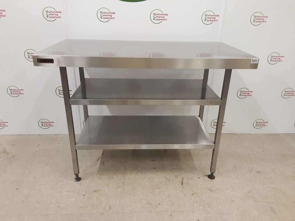 Stainless Steel Table With Two Lower Shelves 120x65cm (NCE5602)