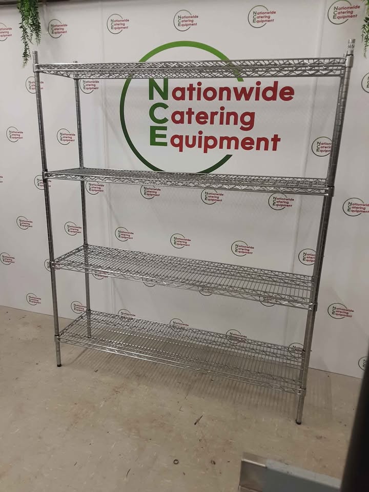 Four Tier Wire Shelving Unit 150x40cm (NCE5656)