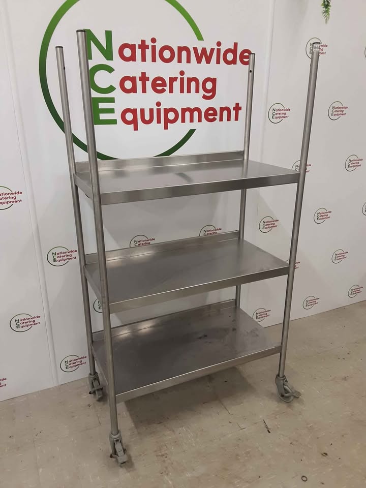 Stainless Steel Three Tier Shelving Unit 90x45cm (NCE5646)