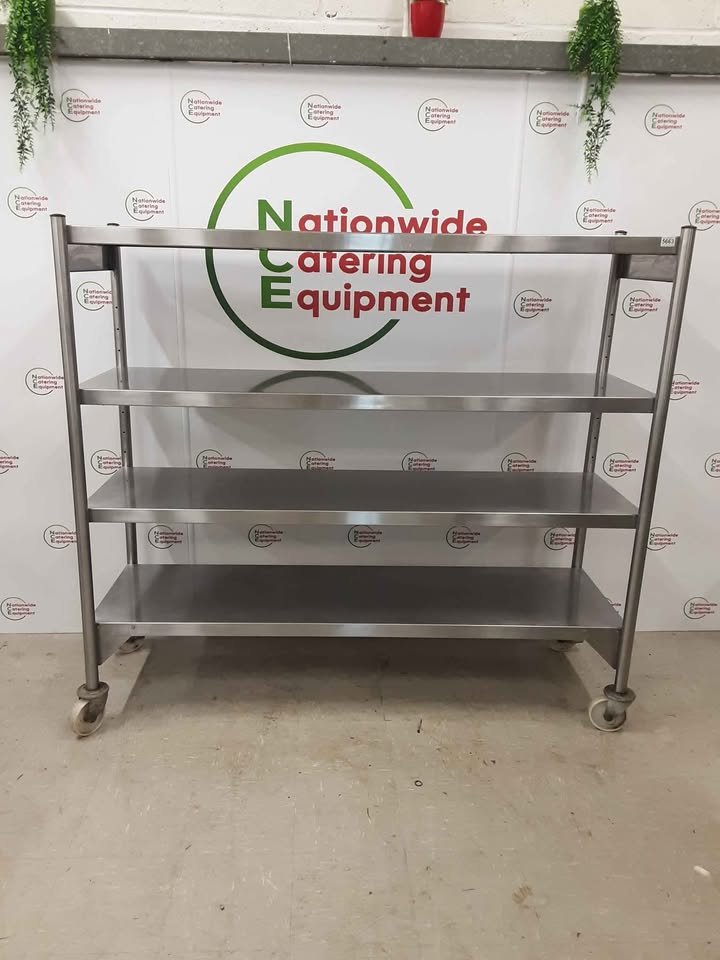 Stainless Steel Four Tier Shelving Unit On Wheels 180x60cm (NCE5663)