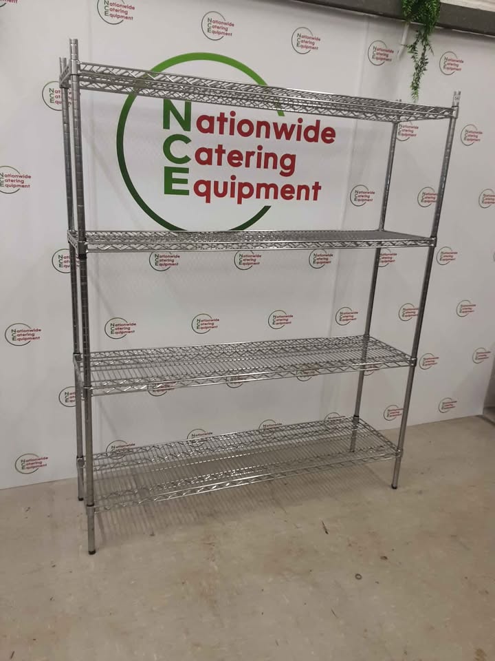 Four Tier Wire Shelving Unit 150x40cm (NCE5656)