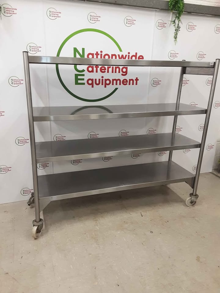 Stainless Steel Four Tier Shelving Unit On Wheels 180x60cm (NCE5663)