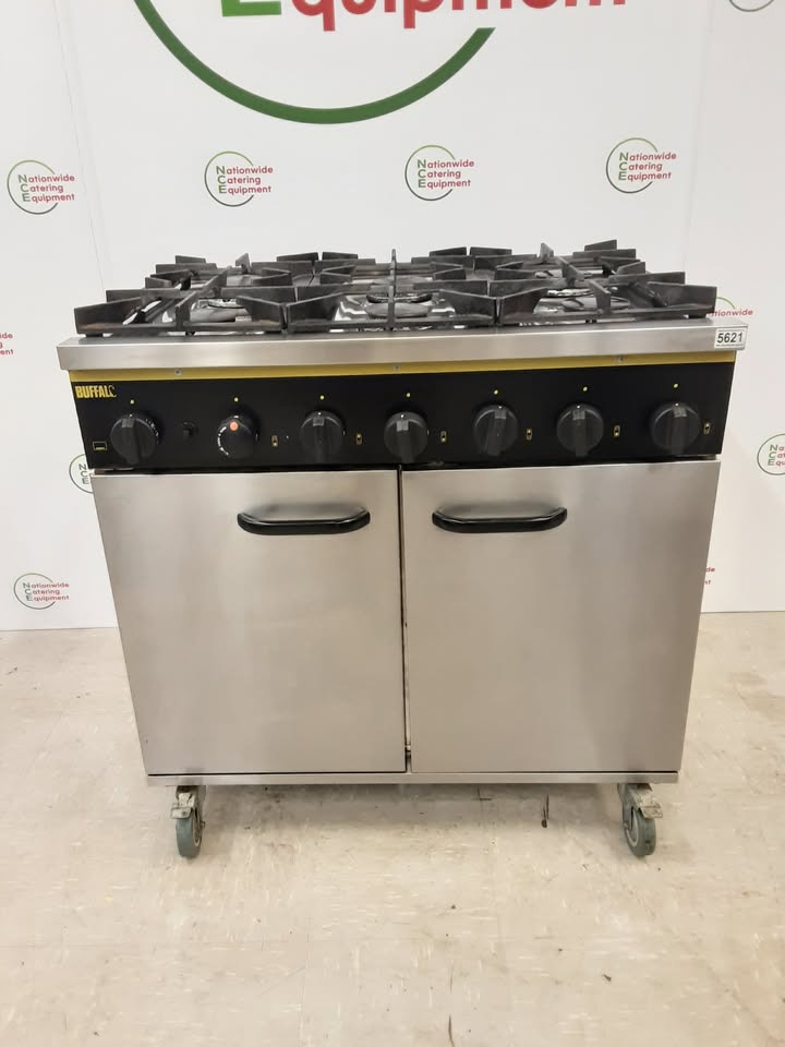 Buffalo Six Burner Stove & Oven- Natural Gas. Model- CE371-N (NCE5621)
