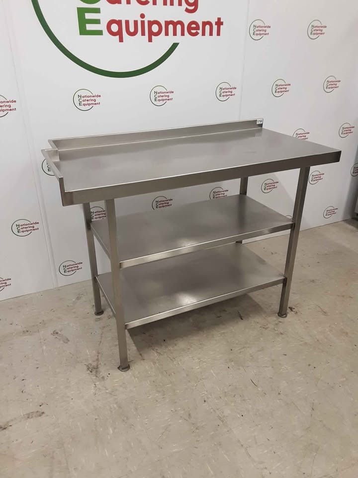 Stainless Steel Table With Two Lower Shelves, 124x60cm (NCE5766)