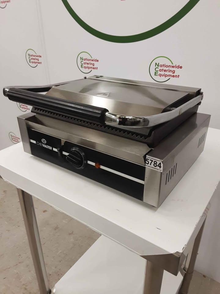 Chefmaster Large Single Ribbed Panini / Contact Grill, Model- HEA787 (NCE5784)
