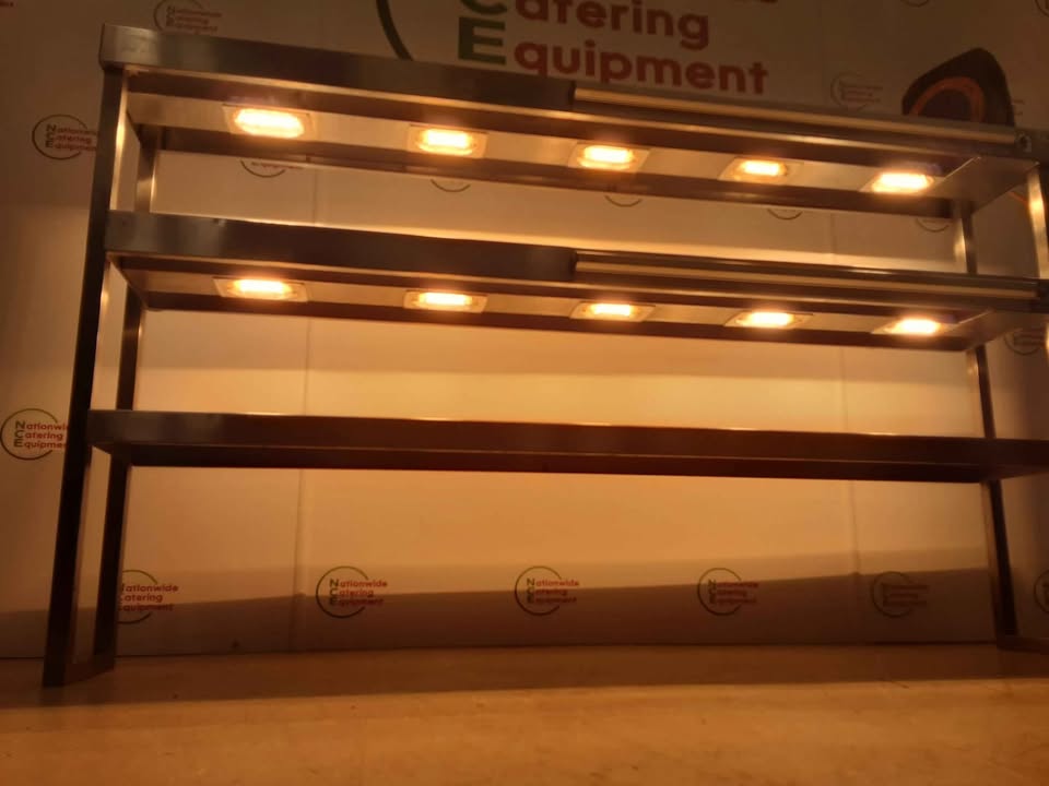 Stainless Steel Three Tier (Top Two Tiers Heated) Tabletop Gantry, 180cm, 13amp (NCE5769)