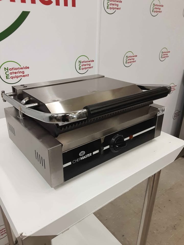 Chefmaster Large Single Ribbed Panini / Contact Grill, Model- HEA787 (NCE5784)