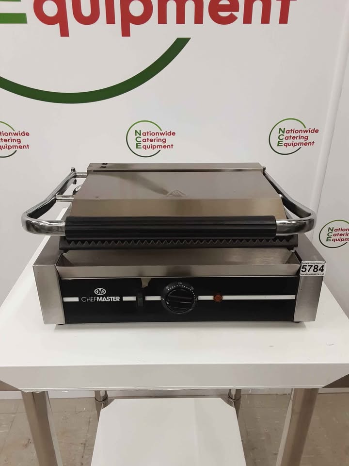 Chefmaster Large Single Ribbed Panini / Contact Grill, Model- HEA787 (NCE5784)