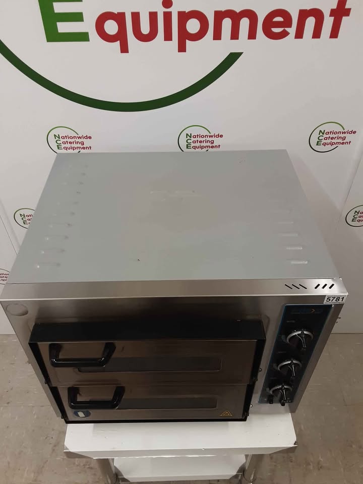 Adexa Twin Deck Electric Tabletop Pizza Oven. 1ph/32amp, Model-PF4040DE3 (NCE5781)