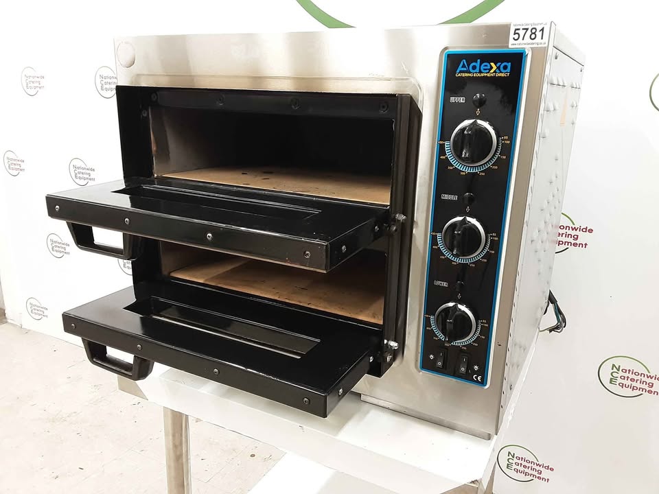Adexa Twin Deck Electric Tabletop Pizza Oven. 1ph/32amp, Model-PF4040DE3 (NCE5781)
