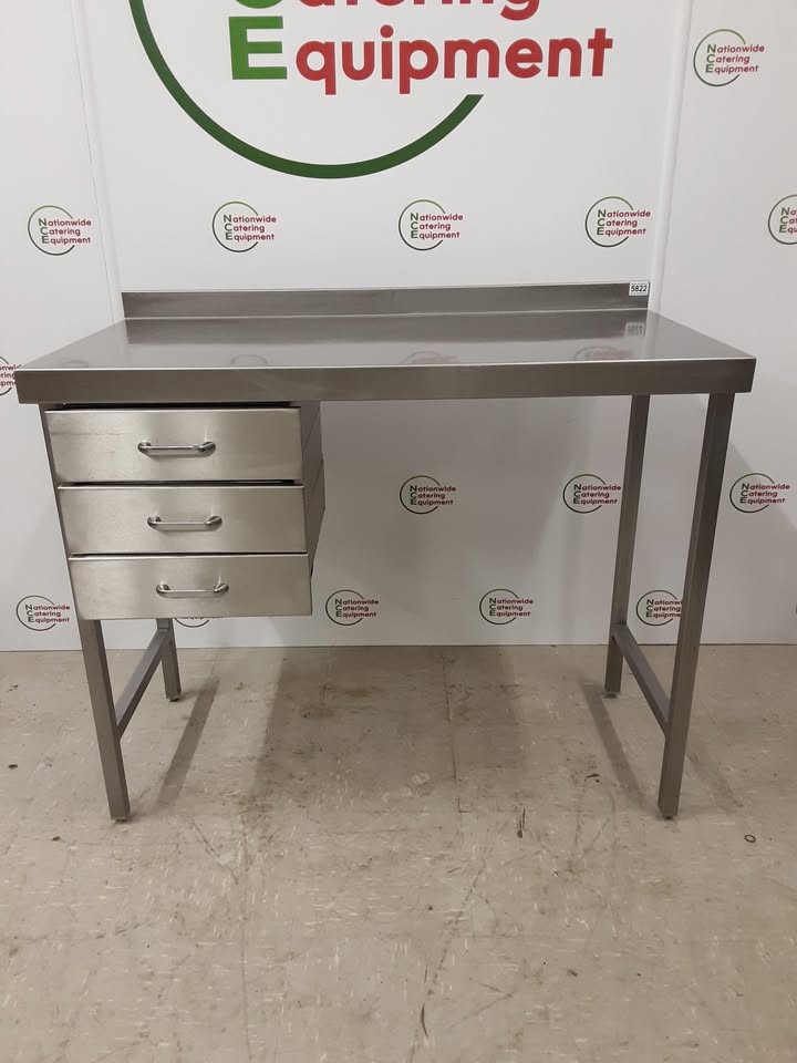 Stainless Steel Table/Desk With Drawers 110x60cm (NCE5822)