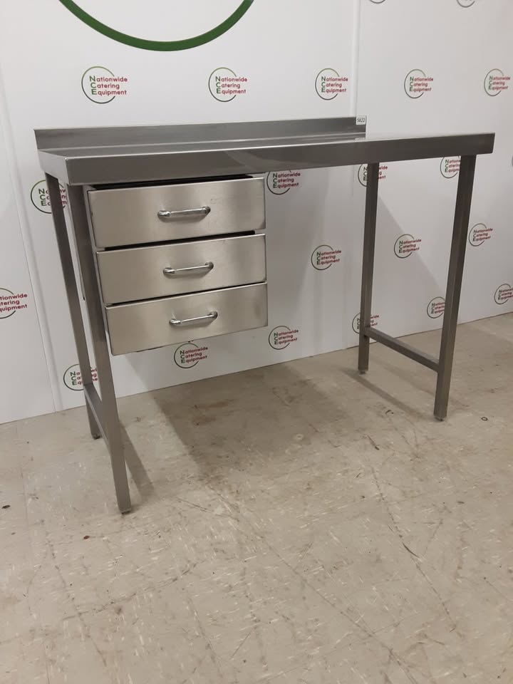 Stainless Steel Table/Desk With Drawers 110x60cm (NCE5822)
