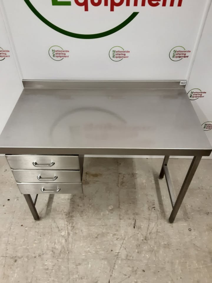 Stainless Steel Table/Desk With Drawers 110x60cm (NCE5822)