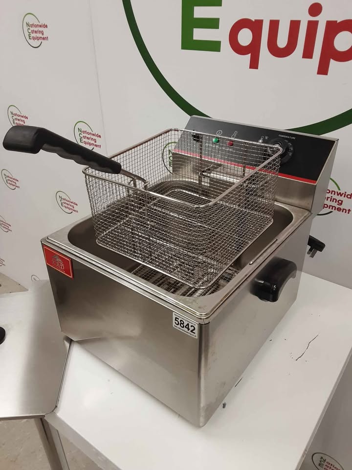 KRD Catering Single Tank Tabletop Electric Fryer, 13amp. Model- HEF-11L (NCE5842)