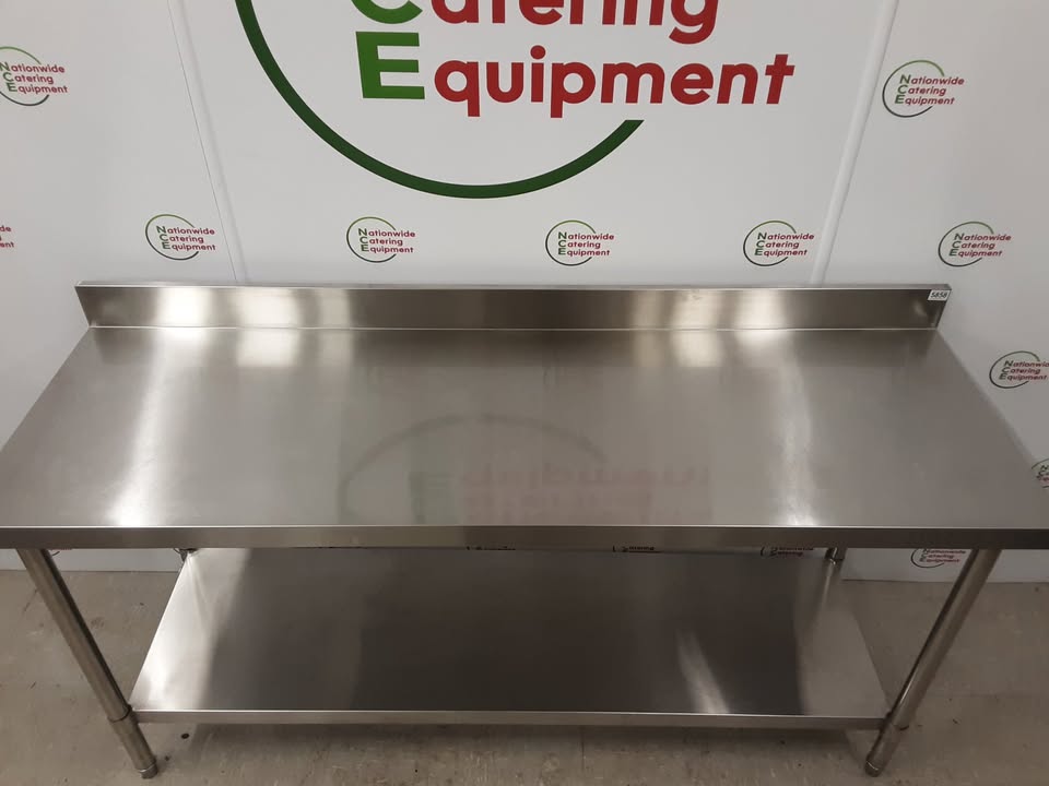 Stainless Steel Hamoki Table With Upstand 180x60cm (NCE5858)