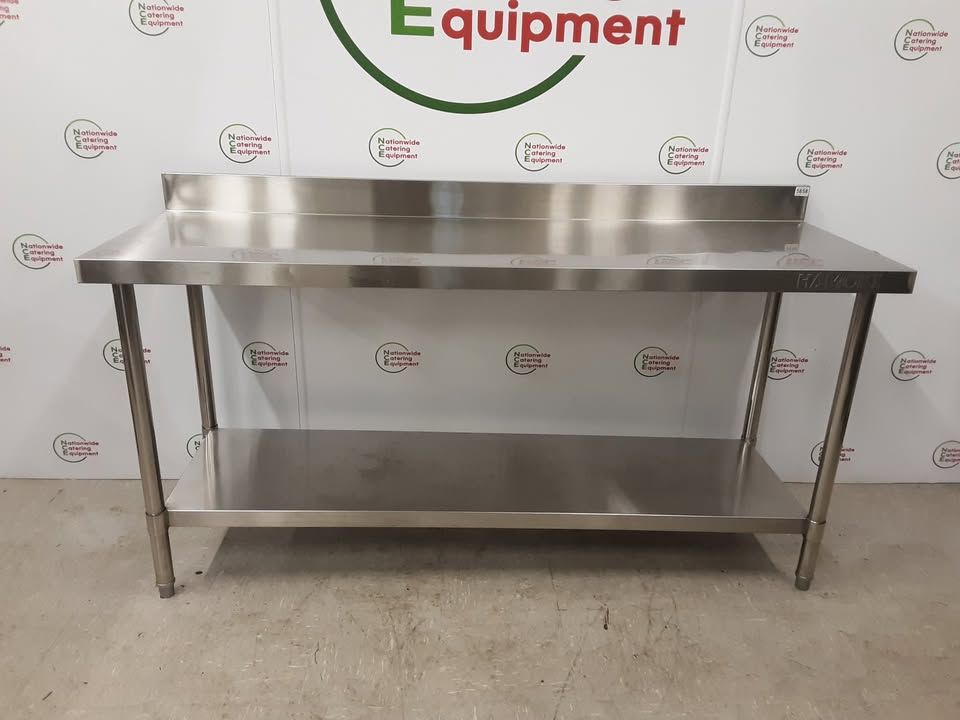 Stainless Steel Hamoki Table With Upstand 180x60cm (NCE5858)