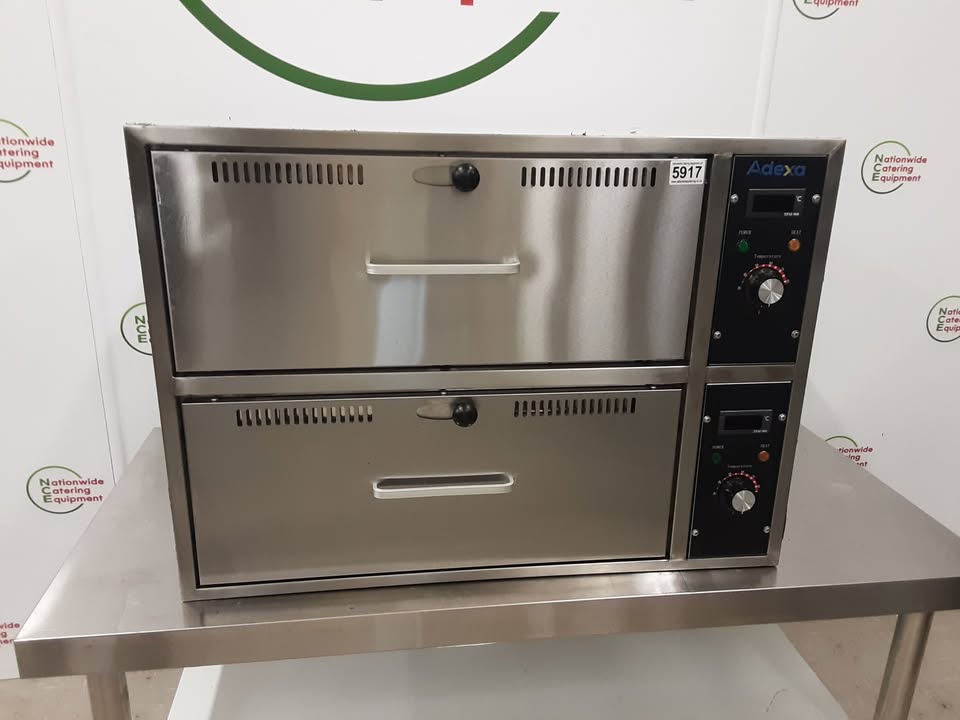 Adexa Two Heated Drawer Food Warmer. Model- HW-82 (NCE5917)