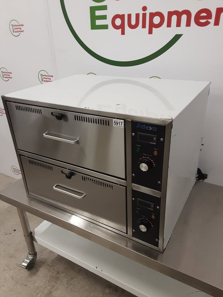 Adexa Two Heated Drawer Food Warmer. Model- HW-82 (NCE5917)