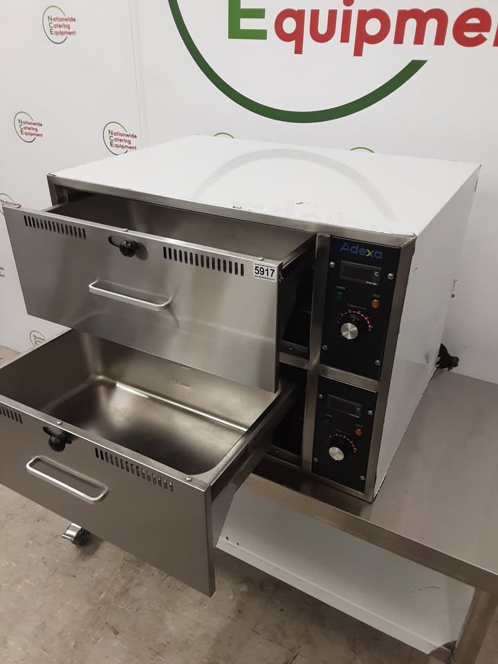 Adexa Two Heated Drawer Food Warmer. Model- HW-82 (NCE5917)