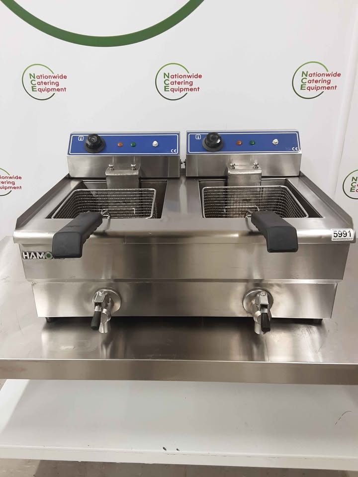 Hamoki Tabletop Twin Tank Electric (2x13amp) Fryer, Model- EF-132V (NCE5991)