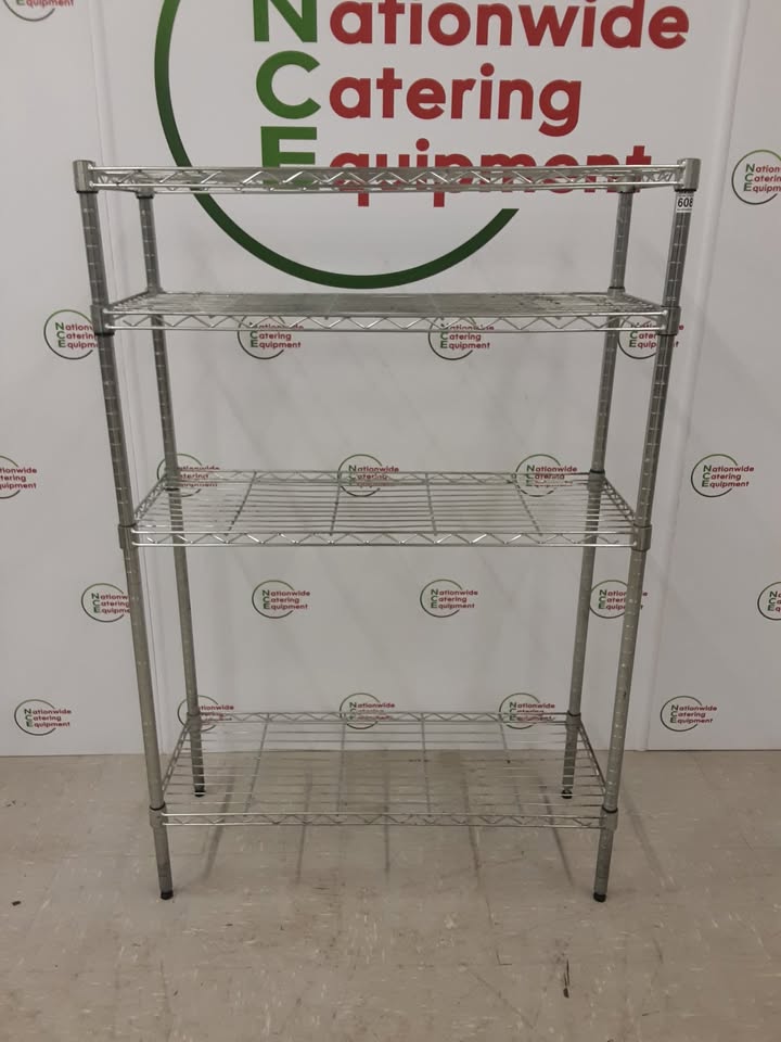 Wire Shelving Unit, Four Tier, Chrome, 91x35cm (NCE6080)