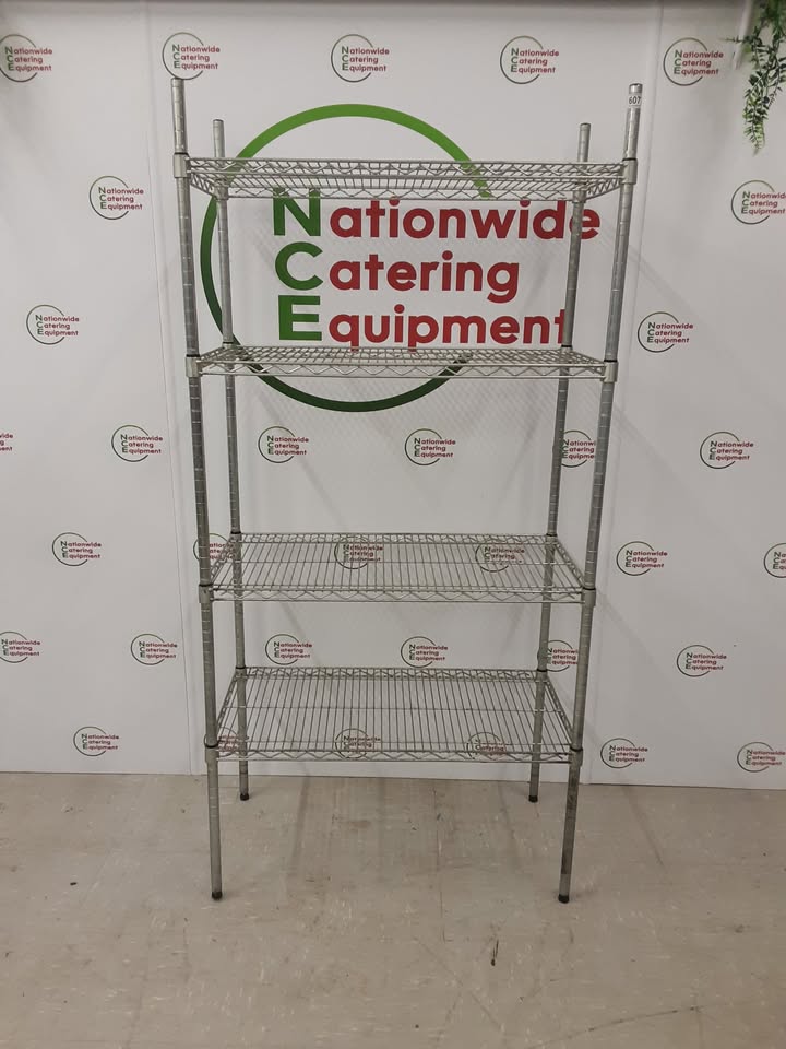 Vogue Wire Shelving Unit- Galvanised, Four Tier, 91x46cm (NCE6077)