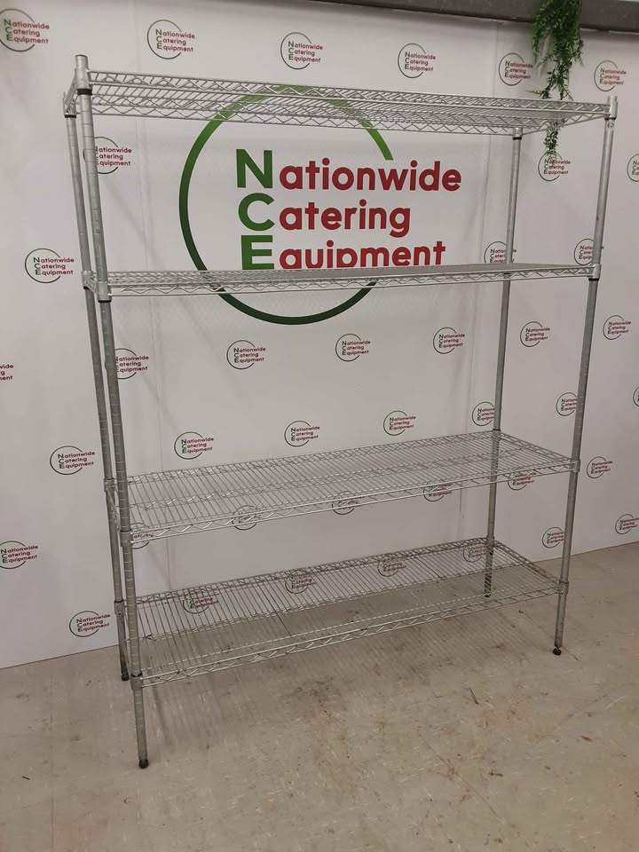Galvanised Vogue Four Tier Wire Shelving Unit 152x46 (NCE6299)