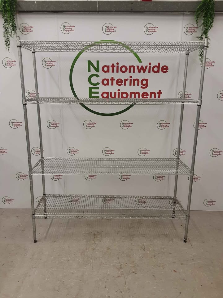 Galvanised Vogue Four Tier Wire Shelving Unit 152x46 (NCE6299)