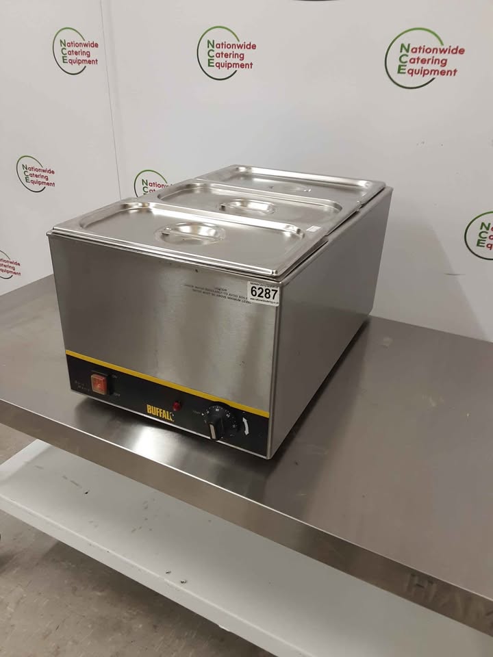 Buffalo Tabletop Three Pot Wet Bain Marie, Model- S007 (NCE6287)