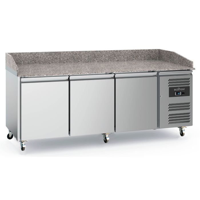 Ecofrost Three Door Granite Worktop Pizza Counter Fridge With Granite Worktop 202cm. Model- 7950.5140 Delivery Included