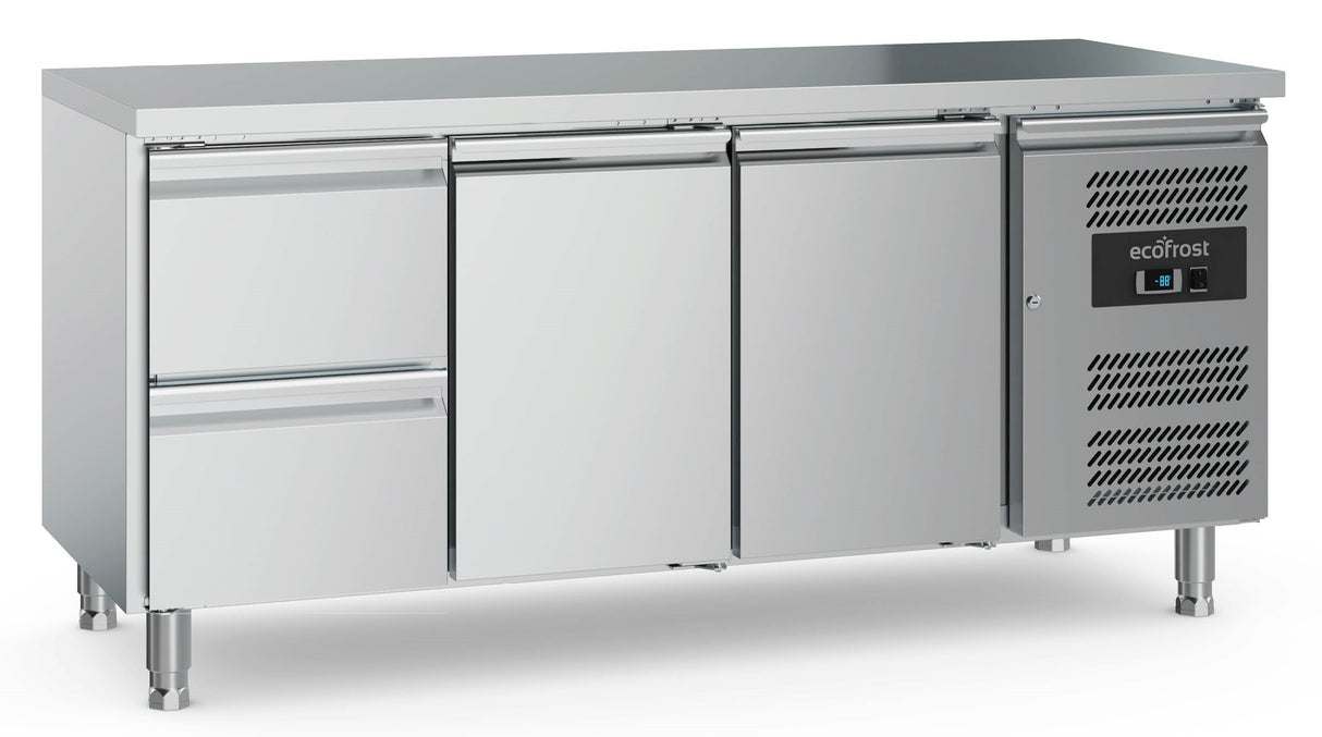 700 REFRIGERATED COUNTER 2 DOORS AND 2 DRAWERS WITH ADJUSTABLE FEET