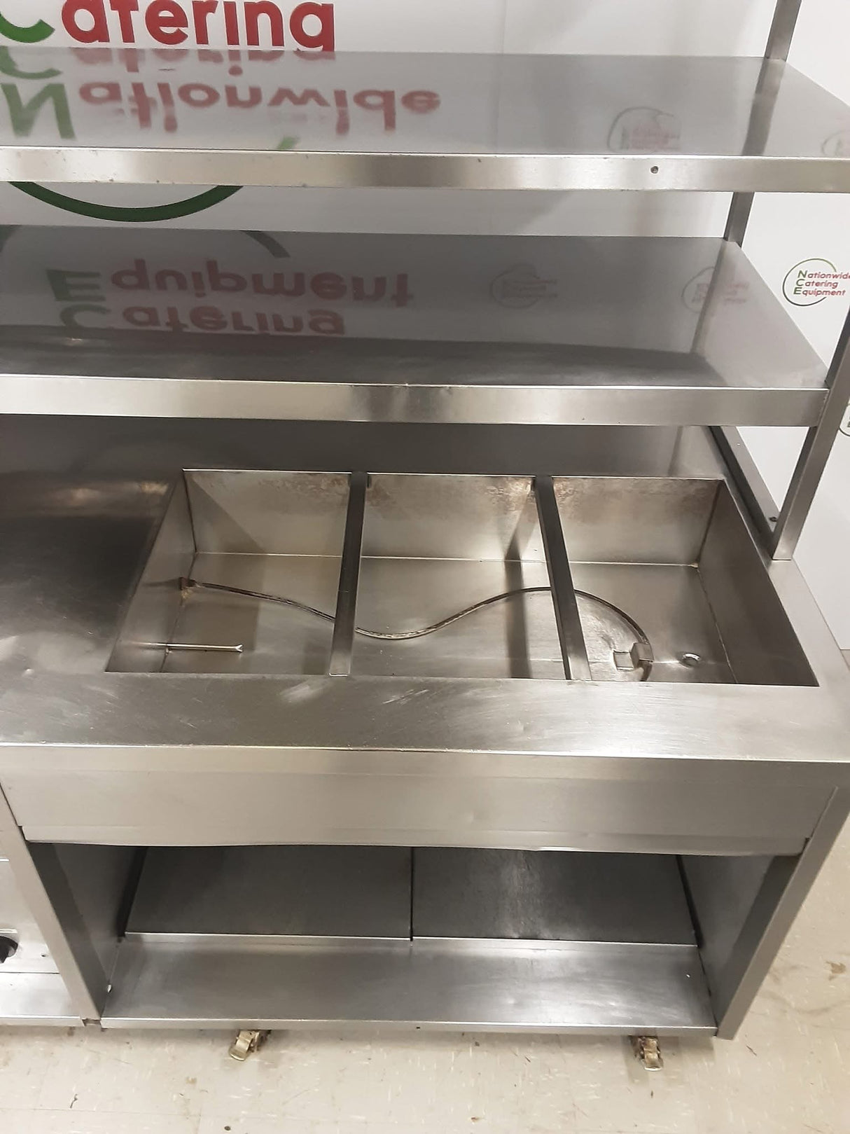 Stainless Steel Hotcupboard / Warming Drawers / Bain Marie / Three Heated Tier Chef's Pass - Three Phase (NCE5196)