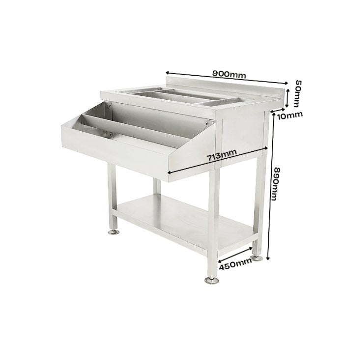 Combisteel Stainless Steel Cocktail Station/Sink, 90cm, Model- 7490.0400 (NCE6423)